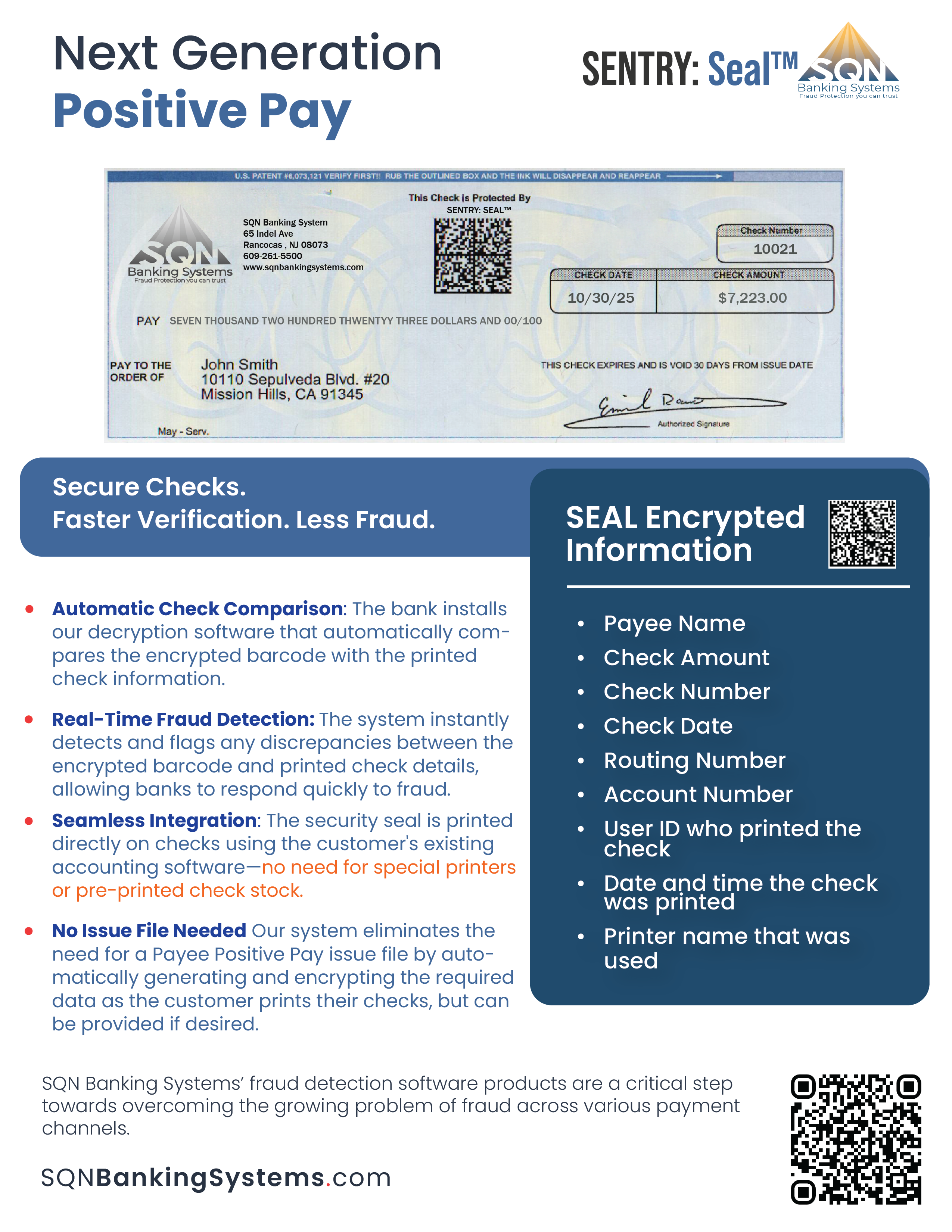 SENTRY:Seal Positive Pay system brochure download